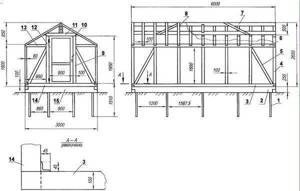 Чертеж теплицы из профильной трубы с размерами