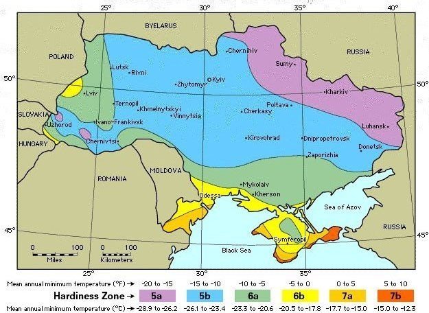 Климатические пояса украины карта